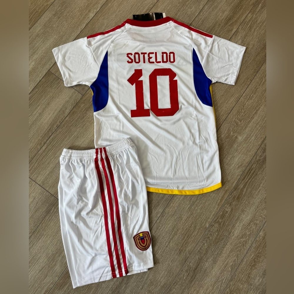 Boys Set Soccer Team Venezuela Away Soteldo #10  (La Vinotinto)